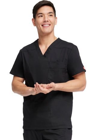 Buy blwz-black Men's 5 Pocket V-Neck Scrub Top 2XL-5XL