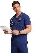 Men's 5 Pocket V-Neck Scrub Top 2XL-5XL