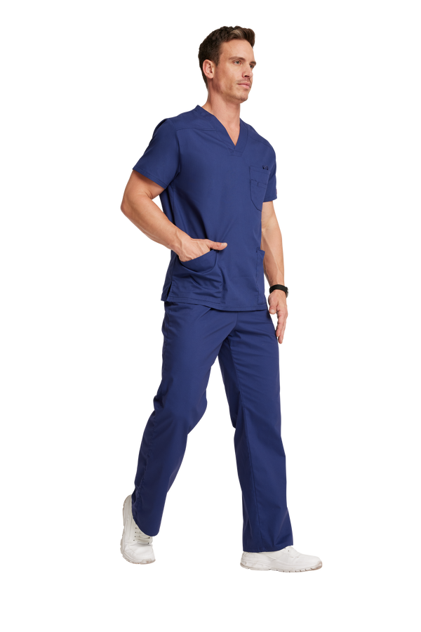 Men's 5 Pocket V-Neck Scrub Top 2XL-5XL