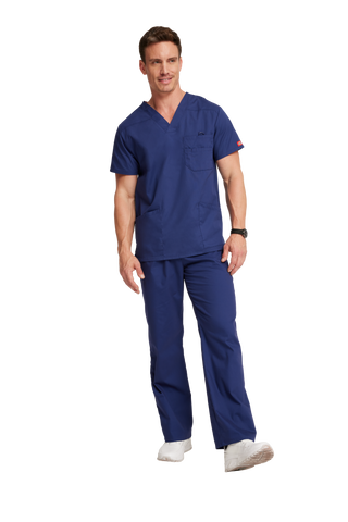 Men's 5 Pocket V-Neck Scrub Top 2XL-5XL