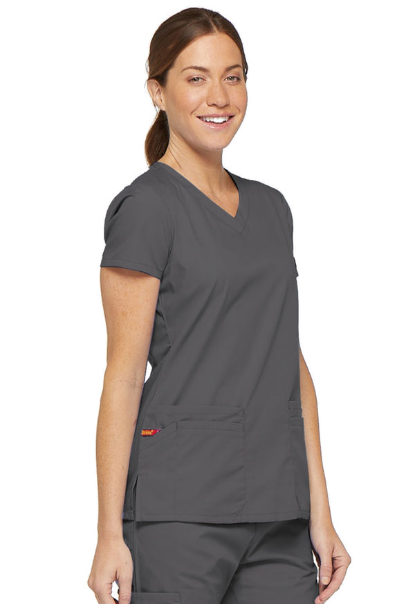 Ladies 4 Pocket V-Neck Scrub Top