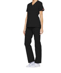 Ladies 3 Pocket Mock Wrap Scrub Top 2XL-3XL