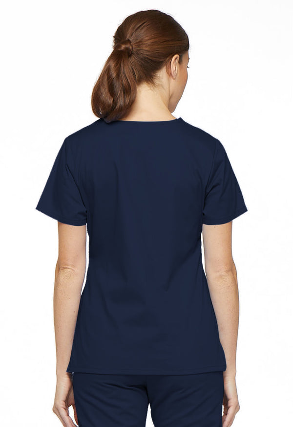 Ladies 3 Pocket Mock Wrap Scrub Top 2XL-3XL
