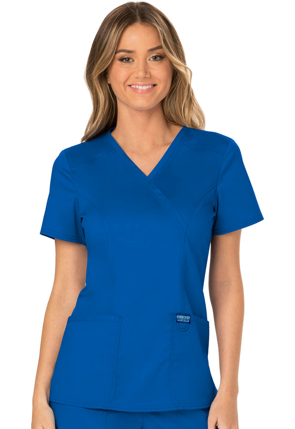 Women's 3 Pocket Mock Wrap Scrub Top