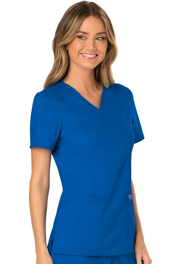 Women's 3 Pocket Mock Wrap Scrub Top