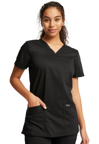 Buy blk-black Women's 3 Pocket V-Neck Scrub Top 2XL - 5XL