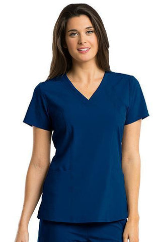 Barco One Scrub Top 4 Way Stretch XXS / Indigo / 50% Polyester 43% Recycled Polyester 7% Spandex Barco One - Ladies Vet Scrub Top 5105