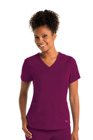 Buy 65-wine Ladies Emma Scrub Top 2XL - 5XL