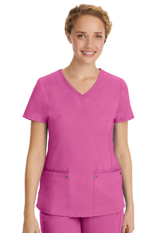 Buy shocking-pink Ladies Juliet Scrub Top