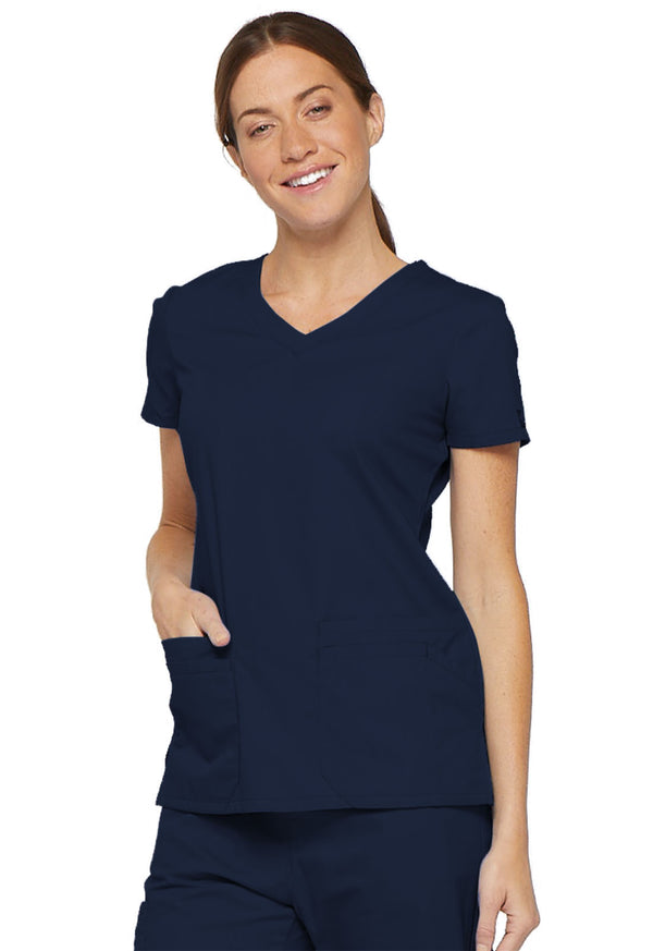 Ladies 4 Pocket V-Neck Scrub Top 2XL-3XL