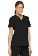 Ladies 3 Pocket Mock Wrap Scrub Top