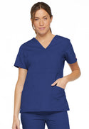 Ladies 3 Pocket Mock Wrap Scrub Top