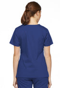 Ladies 3 Pocket Mock Wrap Scrub Top