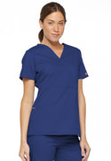 Ladies 3 Pocket Mock Wrap Scrub Top