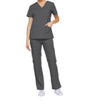 Ladies 3 Pocket Mock Wrap Scrub Top