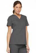 Ladies 3 Pocket Mock Wrap Scrub Top