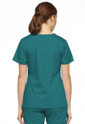 Ladies 3 Pocket Mock Wrap Scrub Top