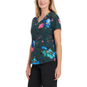 Ladies Electric Florals Print Scrub Top