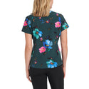 Ladies Electric Florals Print Scrub Top