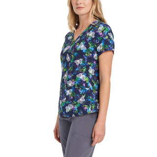 Ladies Psychedelic Butterfly Print Scrub Top