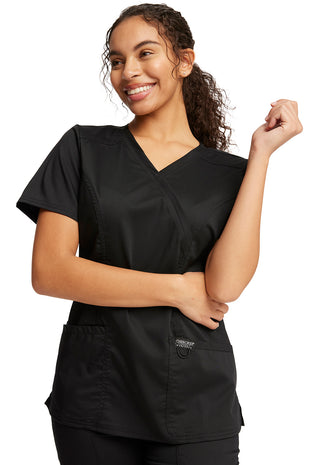 Women's 3 Pocket Mock Wrap Scrub Top