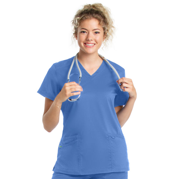 Ladies 3 Pocket V-Neck Scrub Top 2XL-3XL  | TSS Outlet