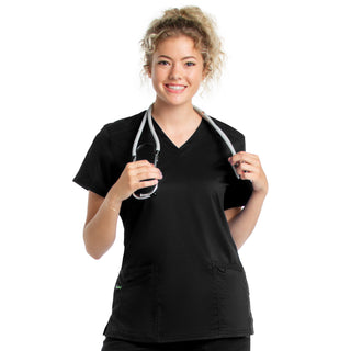 Buy bkpr-black Ladies 3 Pocket V-Neck Scrub Top 2XL-3XL  | TSS Outlet