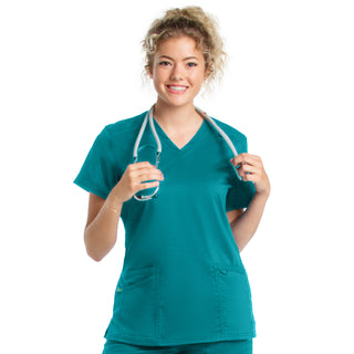 Ladies 3 Pocket V-Neck Scrub Top 2XL-3XL  | TSS Outlet