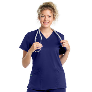 Buy tnpr-true-navy Ladies 3 Pocket V-Neck Scrub Top 2XL-3XL  | TSS Outlet