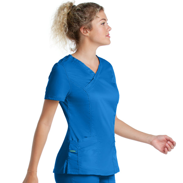 Ladies 3 Pocket Mock Wrap Scrub Top  | TSS Outlet
