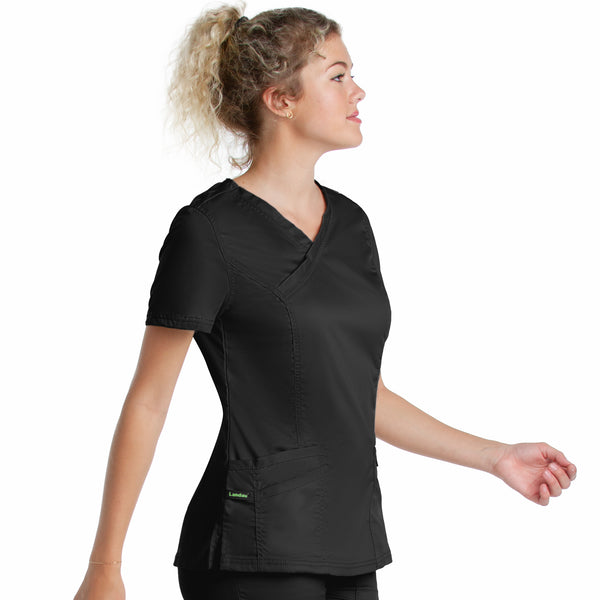 Ladies 3 Pocket Mock Wrap Scrub Top  | TSS Outlet