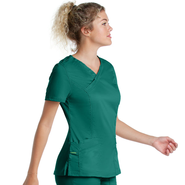 Ladies 3 Pocket Mock Wrap Scrub Top  | TSS Outlet