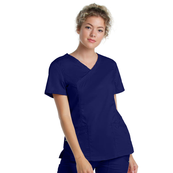 Ladies 3 Pocket Mock Wrap Scrub Top  | TSS Outlet
