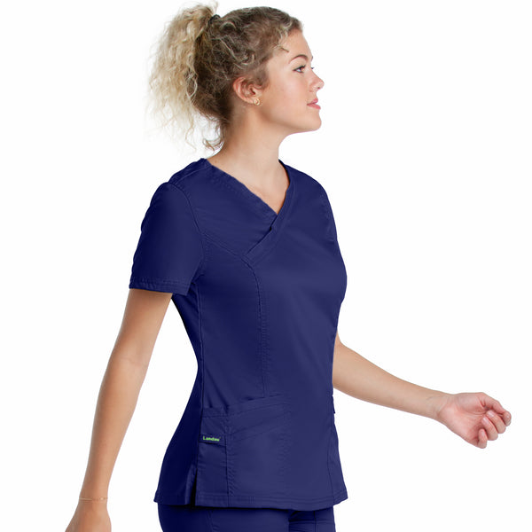 Ladies 3 Pocket Mock Wrap Scrub Top  | TSS Outlet
