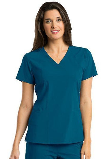 Barco One Scrub Top 4 Way Stretch 2XL / Bahama / 50% Polyester 43% Recycled Polyester 7% Spandex Barco One - Ladies Vet Scrub Top 5105 2XL-5XL