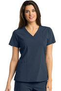 Barco One Scrub Top 4 Way Stretch 2XL / Steel / 50% Polyester 43% Recycled Polyester 7% Spandex Barco One - Ladies Vet Scrub Top 5105 2XL-5XL